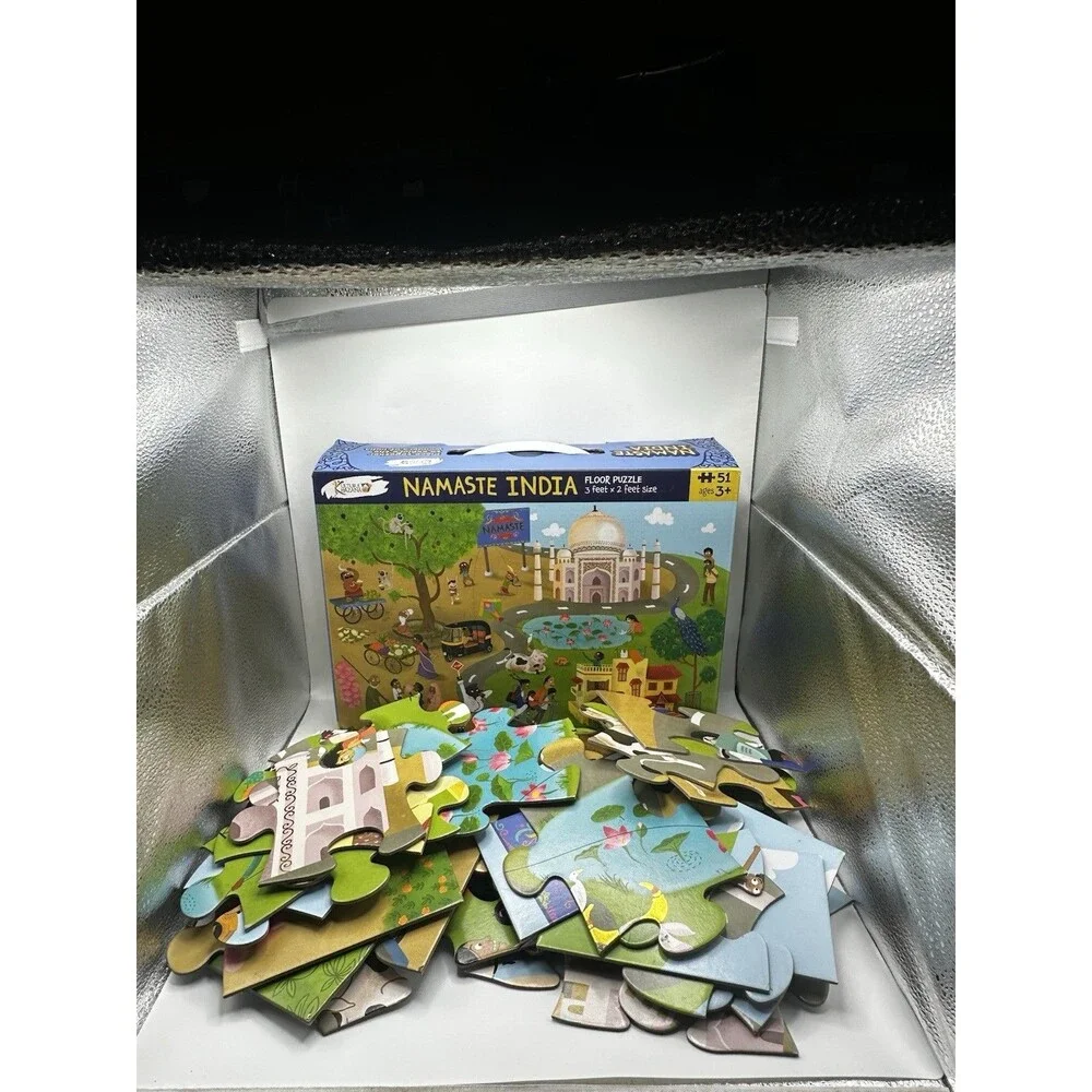 Kulture Khazana Namaste India Floor Puzzle 51 pc 3x2 ft Taj Mahal India Kids